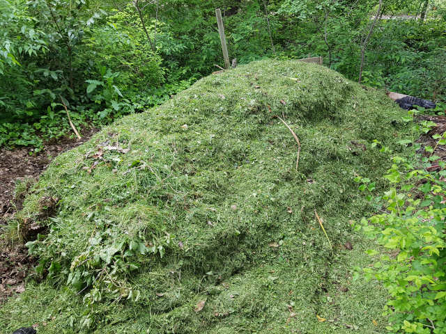 Bac à Compost Avec Composteur De Jardin En Bois D'herbe Coupée Tas De  Compost Après La Coupe De L'herbe Ou La Tonte De La Pelouse