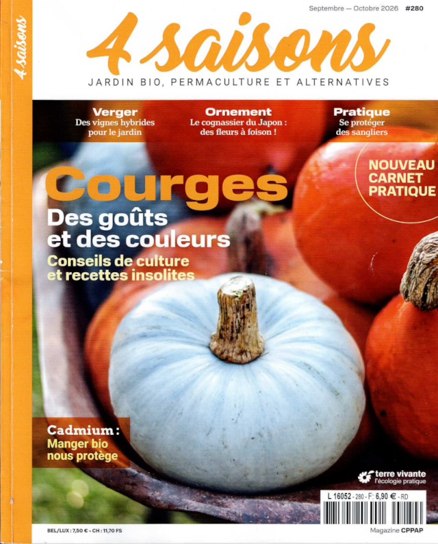 Couverture du magazine 4 Saisons, jardin bio, permaculture et alternatives, septembre-octobre 2026
