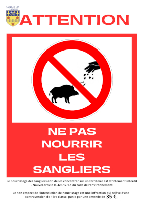 Panneau interdiction nourrissage sangliers